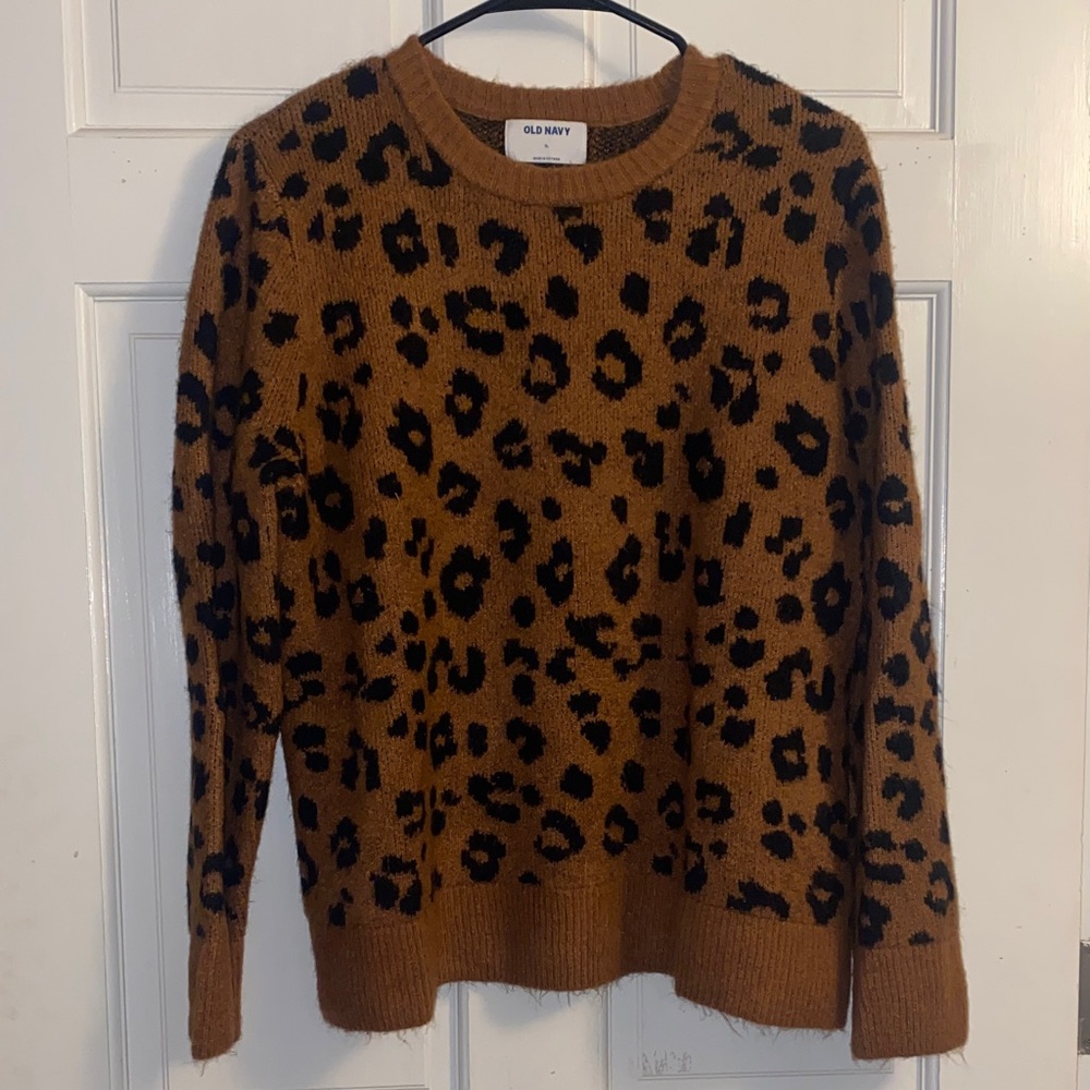 OLD NAVY Animal Print Crew Neck Sweater